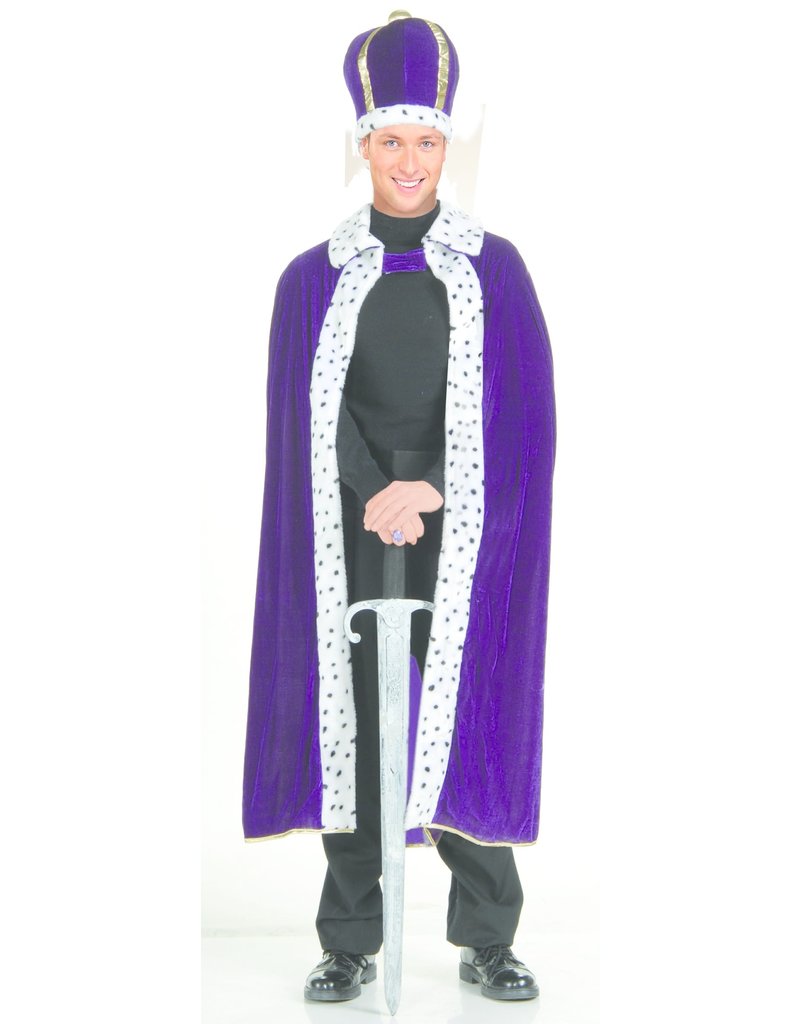 Adult King's Purple Robe & Crown Set