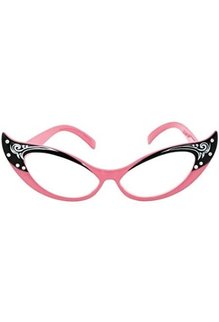 elope elope Vintage Cat Eyes Glasses: Pink/Clear