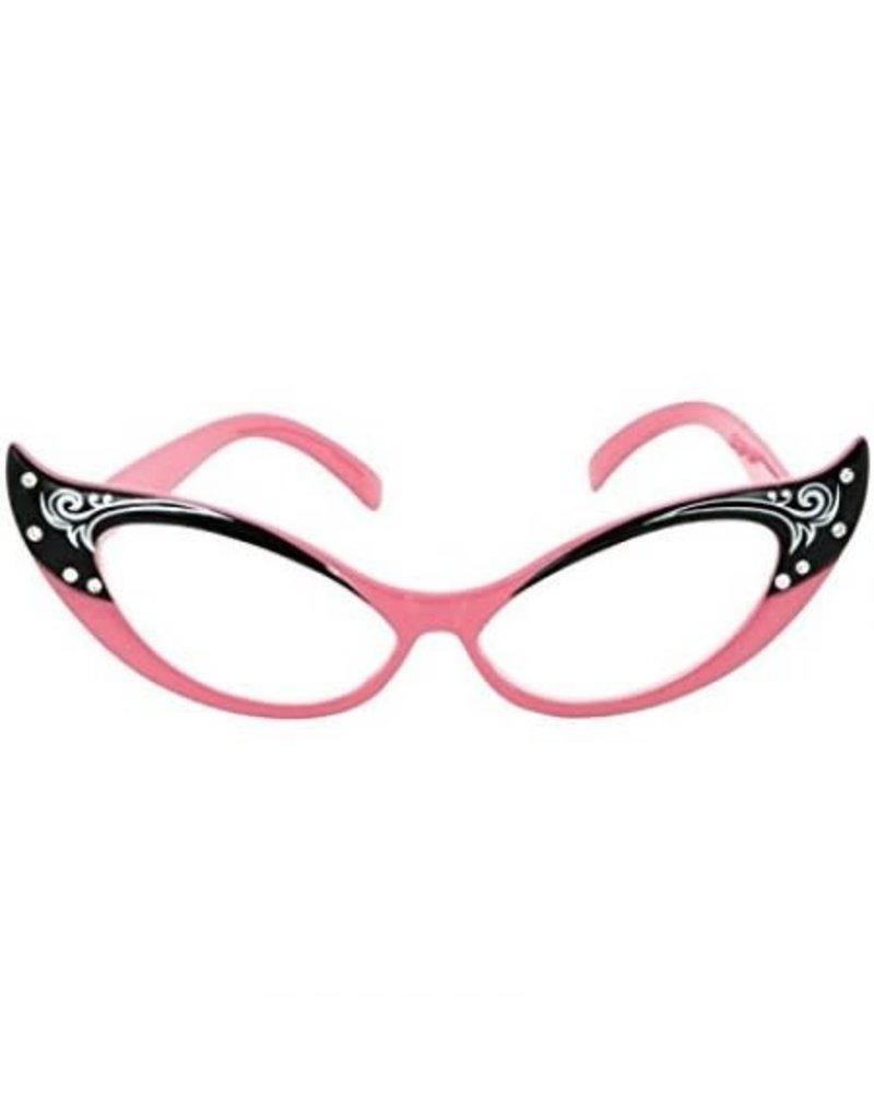 elope elope Vintage Cat Eyes Glasses: Pink/Clear