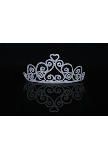 elope elope Silver Sparkle Heart Tiara
