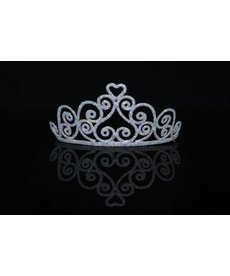elope elope Silver Sparkle Heart Tiara