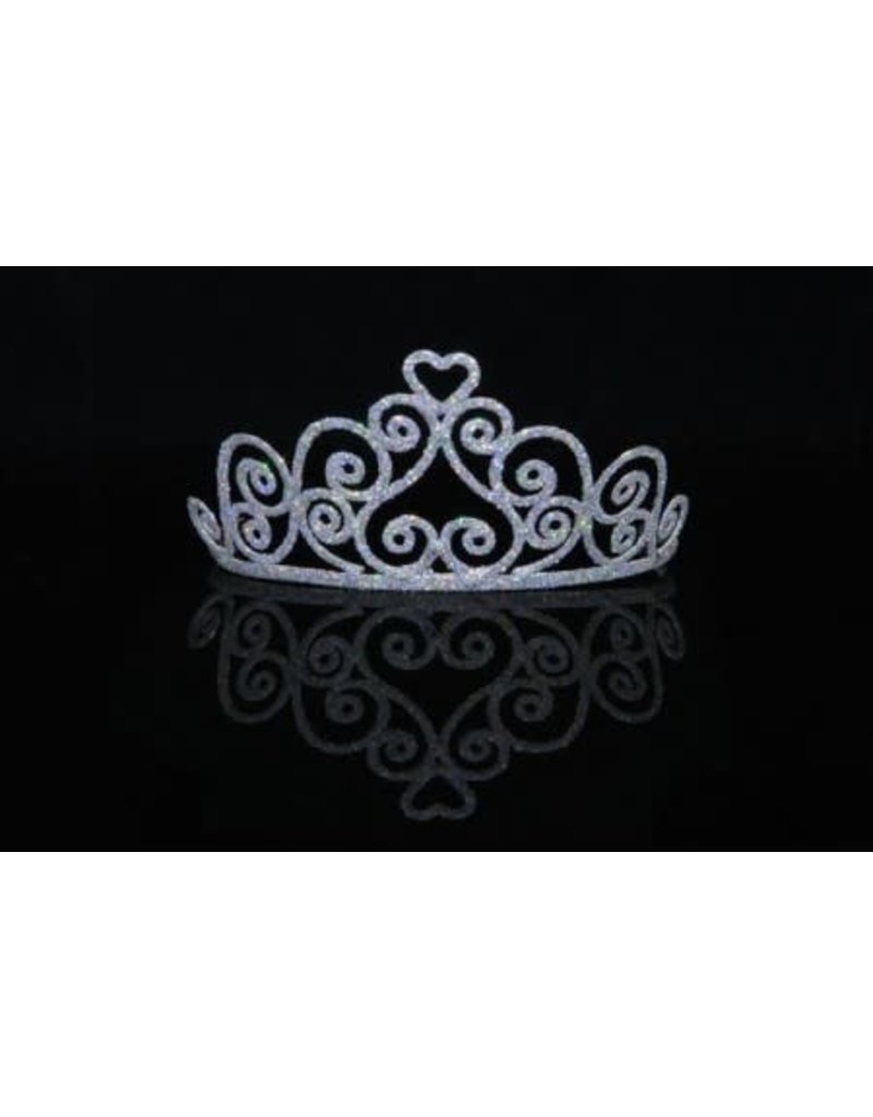 elope elope Silver Sparkle Heart Tiara