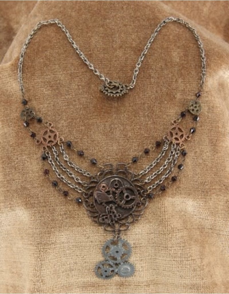 elope elope Steamworks Chain Gear Necklace Antique