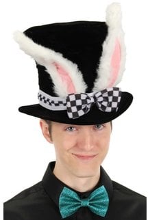 elope elope Alice in Wonderland White Rabbit Topper Plush Hat