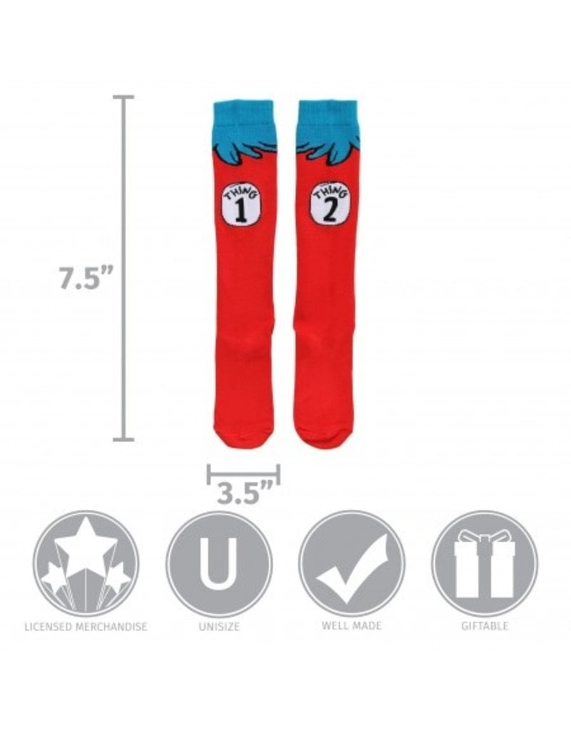 elope Dr. Seuss Cat in the Hat Thing 1&2 Costume Socks: Adult