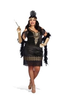 Dream Girl Women's Plus Size Swanky Flapper Dress