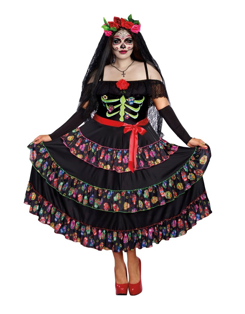Dream Girl Women's Plus Size Lady of the Dead Costume