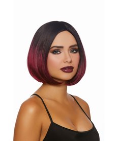 Dream Girl Mid-Length Ombré Bob Black/Burgundy Wig