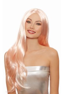 Dream Girl Long Straight Layered Wig: Rose Gold