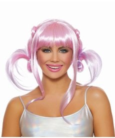 Dream Girl Anime Ombré Pink/Lavender Wig with Pigtails