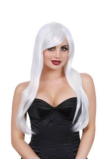 Dream Girl Long Layered Wig: White