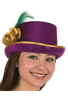 DLX. Mardi Gras Top Hat w/ Rose