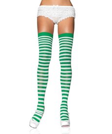 Leg Avenue Striped Nylon Thigh Highs