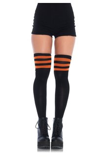 Leg Avenue 3 Stripes Athletic Ribbed Thigh Highs