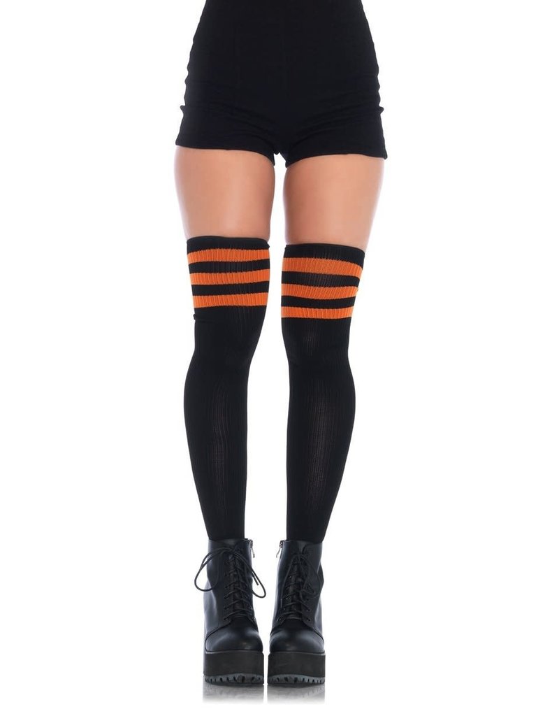 Leg Avenue 3 Stripes Athletic Ribbed Thigh Highs