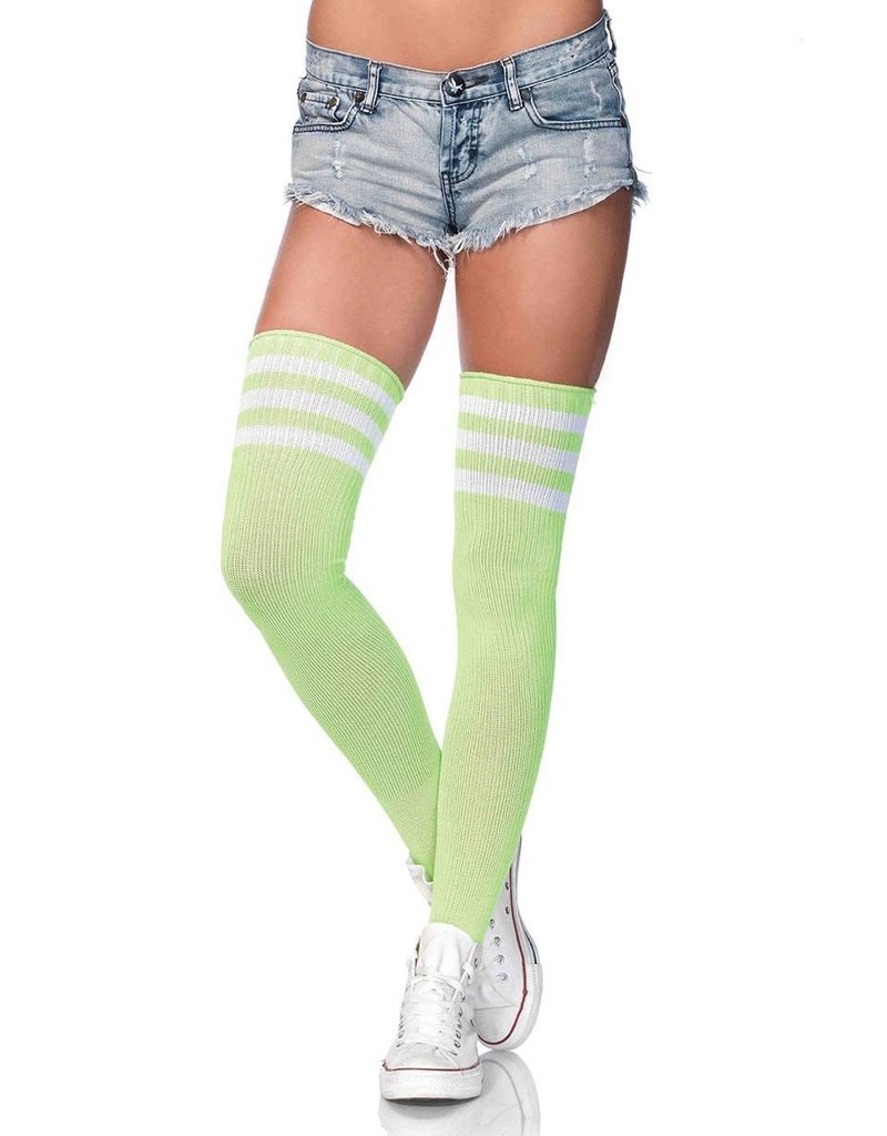 Leg Avenue 3 Stripes Athletic Ribbed Thigh Highs