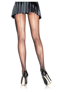 Leg Avenue Backseam Sheer Pantyhose - Black