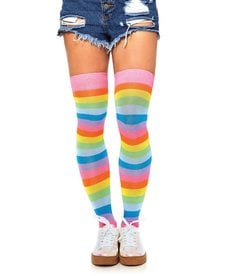 Leg Avenue Leigh Thigh Highs Stockings: Neon Rainbow