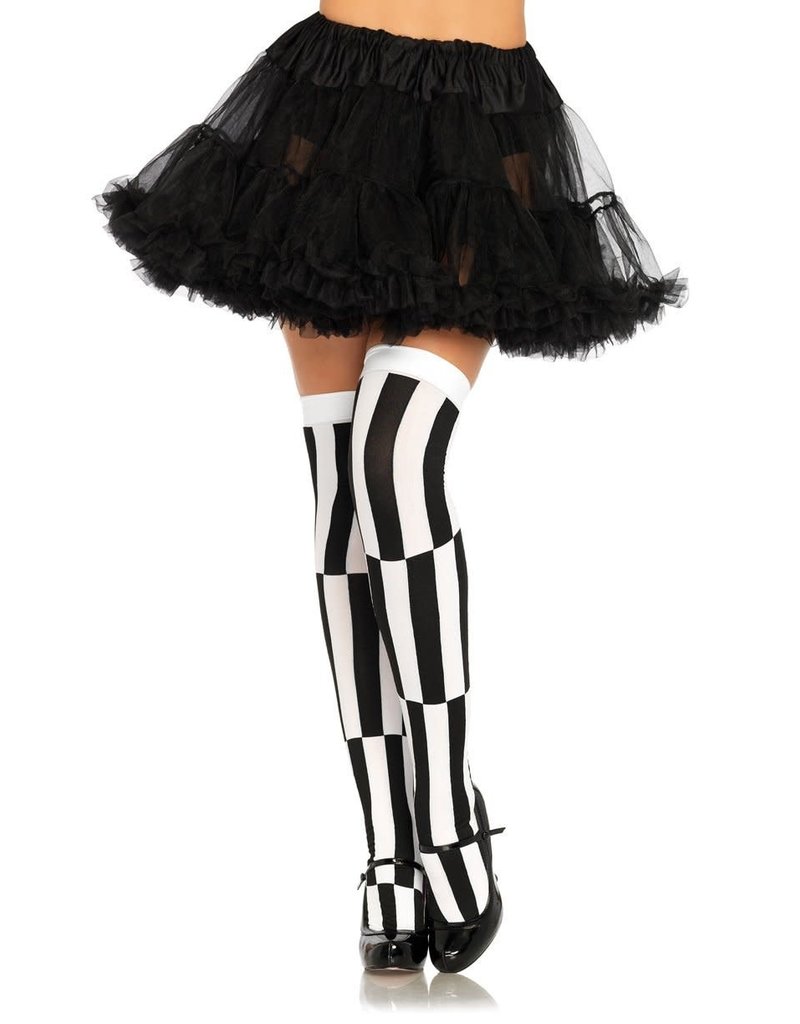 Leg Avenue Optical Illusion Thigh Highs - Black/White