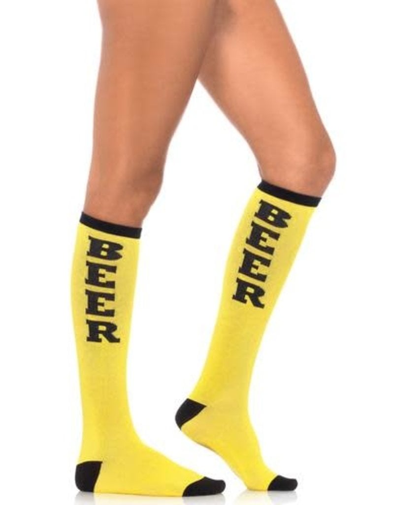 Leg Avenue Beer Time Socks - Yellow/Black