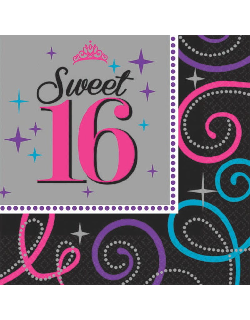 Beverage Napkins - Sweet 16 (16ct.)