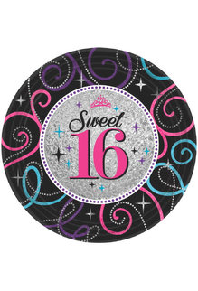 7" Plates - Sweet 16 (8ct.)