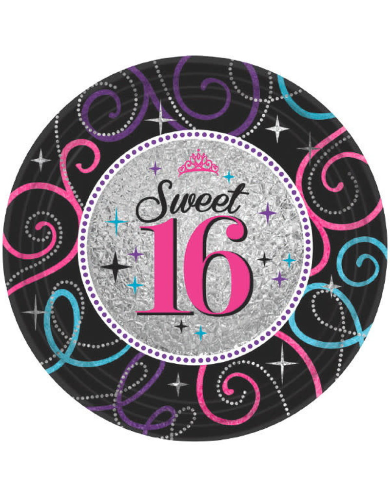 7" Plates - Sweet 16 (8ct.)