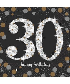 Sparkling Celebration Beverage Napkins - 30th Birthday