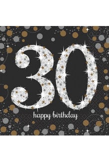 Luncheon Napkins: Sparkling Celebration - 30th Birthday