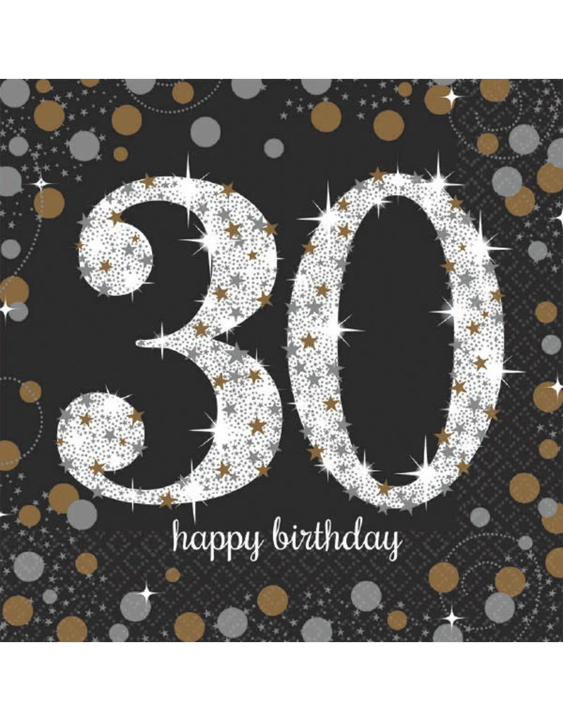 Luncheon Napkins: Sparkling Celebration - 30th Birthday