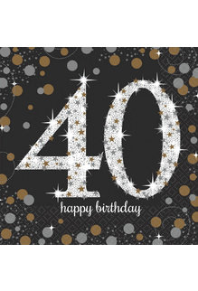 Luncheon Napkins: Sparkling Celebration - 40th Birthday