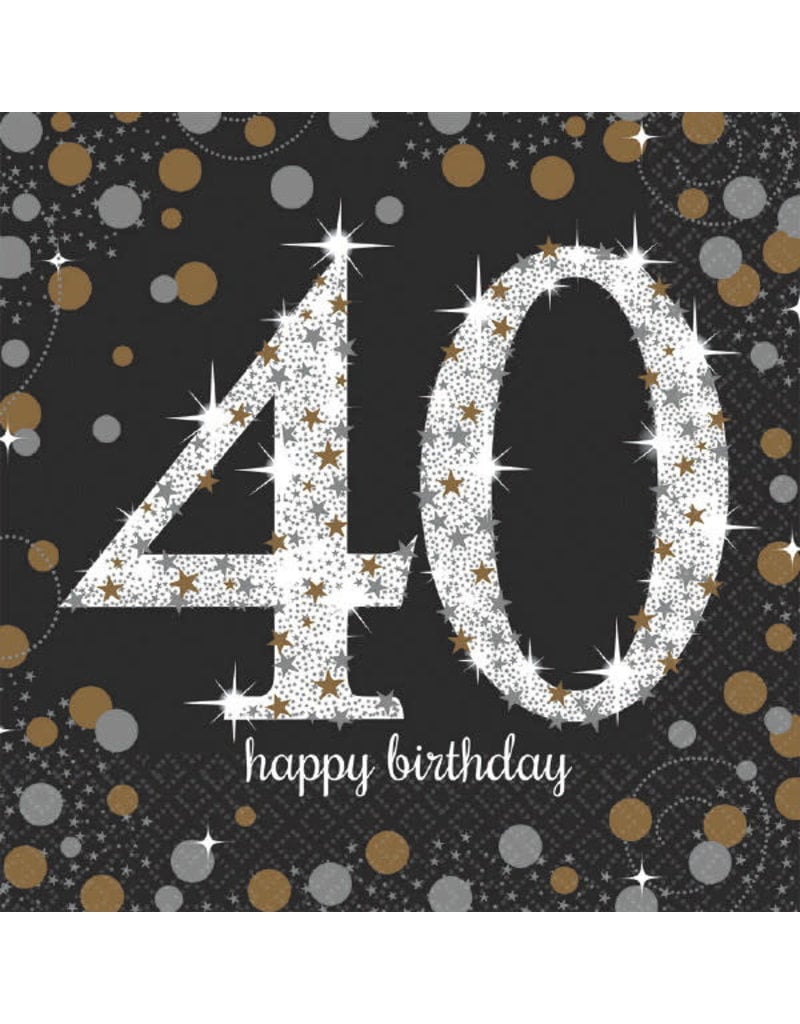 Luncheon Napkins: Sparkling Celebration - 40th Birthday