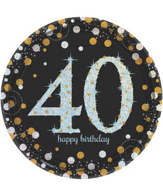 7" Plates: Sparkling Celebration - 40th Birthday