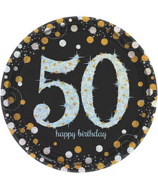 7" Plates: Sparkling Celebration - 50th Birthday