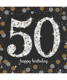 Beverage Napkins: Sparkling Celebration - 50th Birthday
