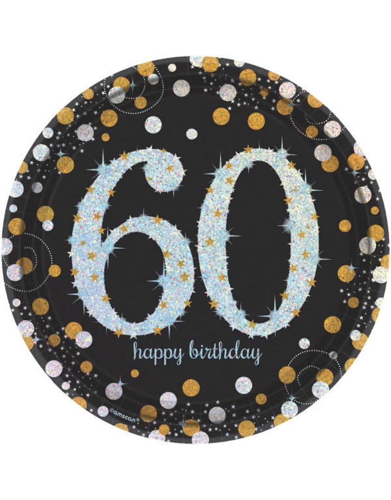 9" Plates: Sparkling Celebration - 60th Birthday (8ct.)