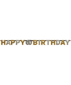 "Happy Birthday" Letter Banner - 60th