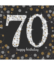 Luncheon Napkins: Sparkling Celebration - 70th  Birthday