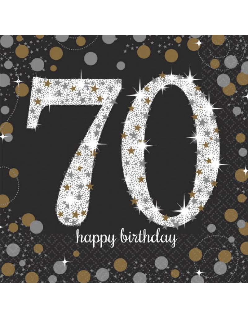 Luncheon Napkins: Sparkling Celebration - 70th  Birthday