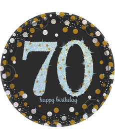 9" Plates: Sparkling Celebration - 70th Birthday