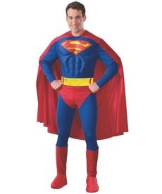 Rubies Costumes Men's Deluxe Superman Costume with Muscle Chest