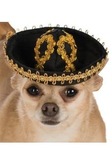 Rubies Costumes Pet Sombrero (Black/Gold)