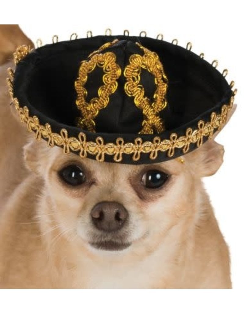 Rubies Costumes Pet Sombrero (Black/Gold)