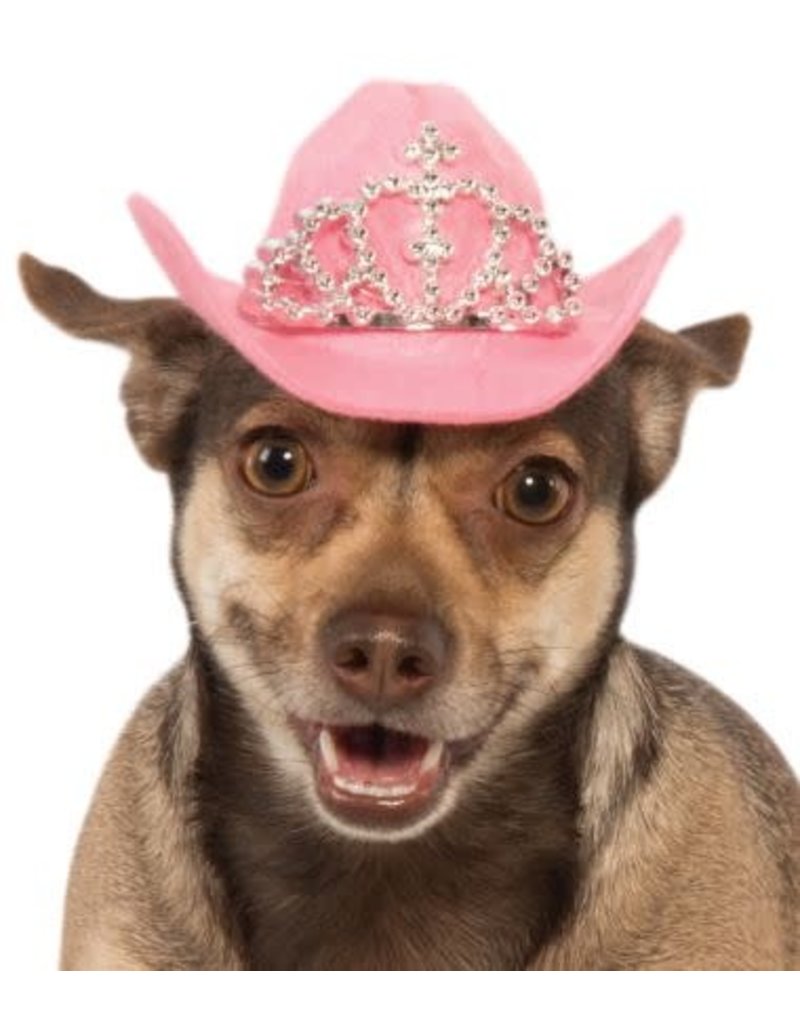 Rubies Costumes Cowboy Pet Hat with Tiara (Pink): Pet Costume