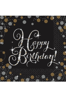 Beverage Napkins - Happy Birthday! Sparkling Celebration (16ct.)