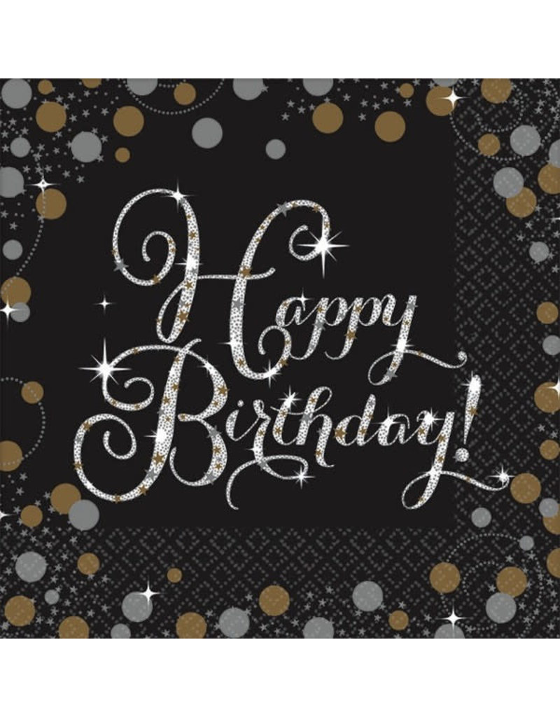 Beverage Napkins - Happy Birthday! Sparkling Celebration (16ct.)