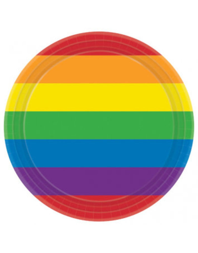 7” Round Plates: Rainbow (8ct)