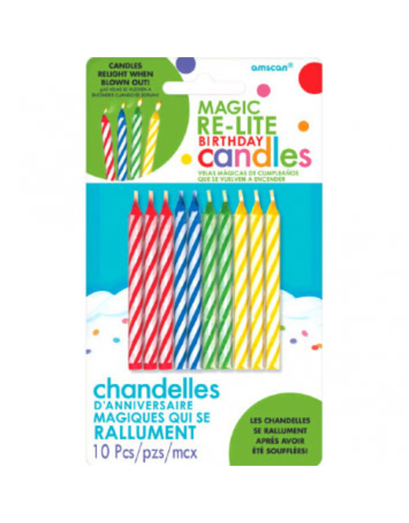 Magic Relite Candles - Rainbow Striped