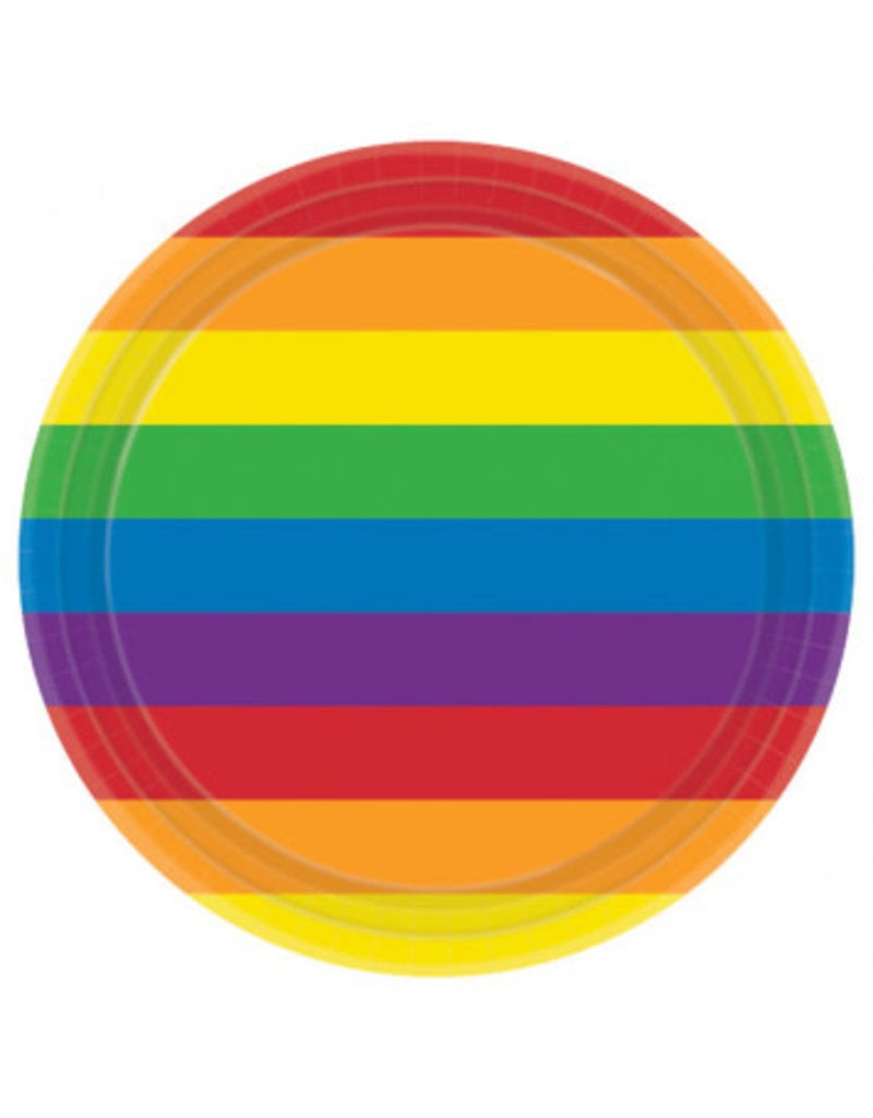 9” Round Plates: Rainbow (8ct)