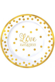 7" Premium Plastic Plates - "Love" (20ct.)